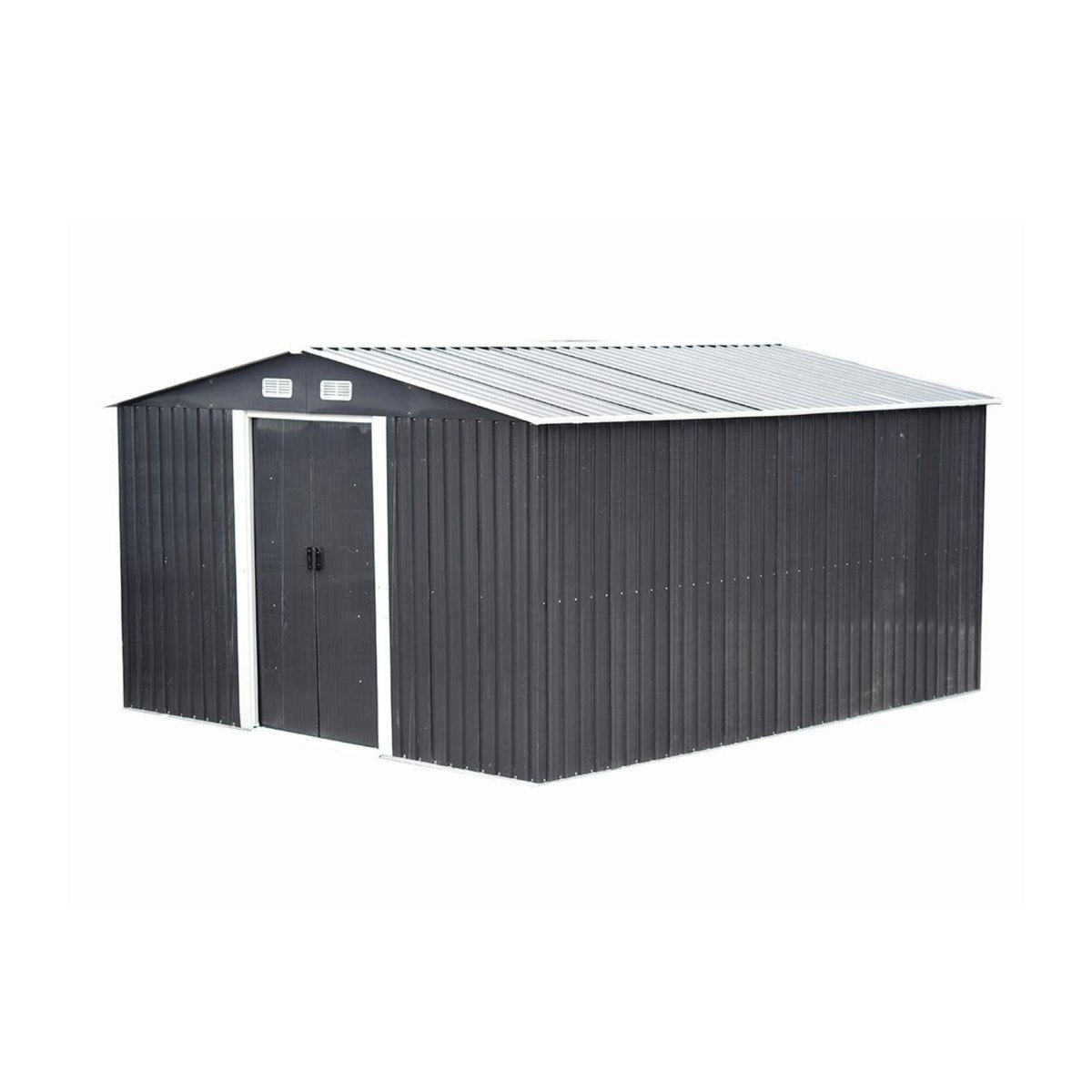 Abri de jardin en acier galvanisé gris 12,5 m²