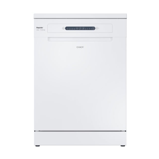 Lave-vaisselle pose libre Candy Rapidò CF 3E7E0W – 13 couverts, cycle rapide 49 min, Blanc